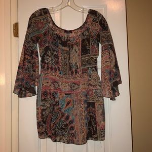 Sheer Top, EUC, Boho